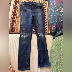 d. jeans Dark Blue Distressed Skinny Jeans